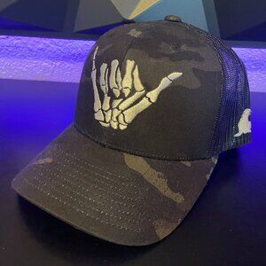 Shakah Brah Bone Shaka Snapback Trucker Hat from Urt Urt - Chuck Heavy
